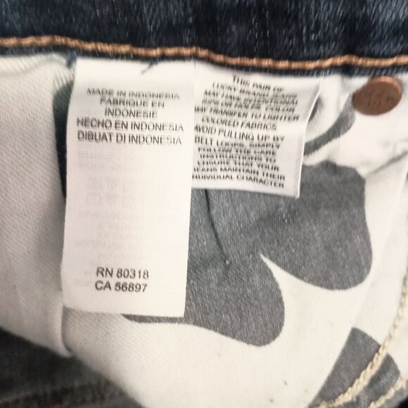 Lucky Brand Lolita Boot Cut Jeans 12/31 Blue Denim Raw Hem Great Condition - Picture 9 of 12